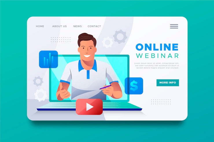 Vector Gratis webinar landing page template