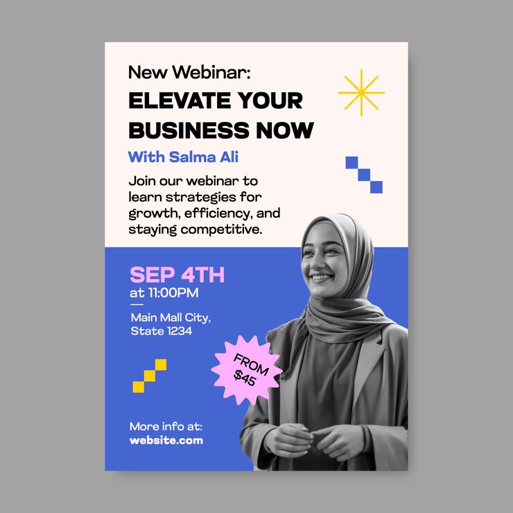 Vector Gratis webinar poster template design