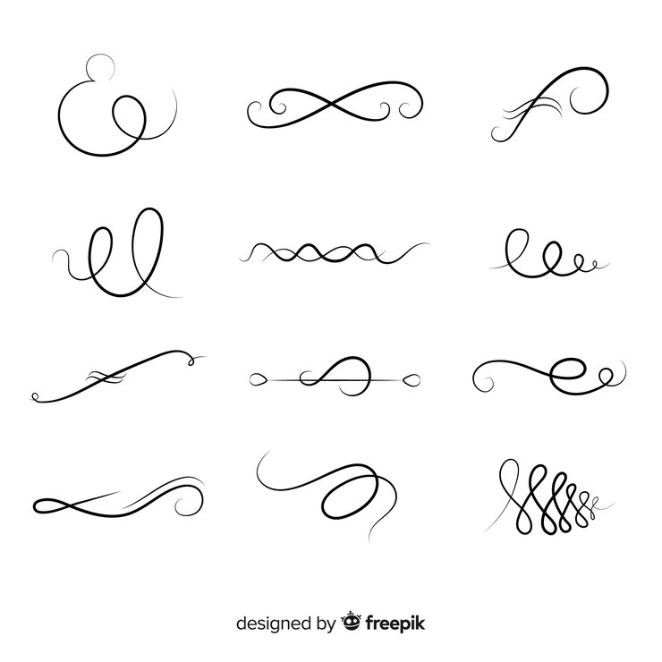 Vector Gratis wedding ornament calligraphic collection