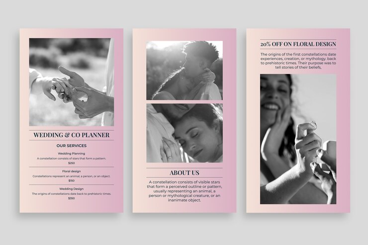 Vector Gratis wedding planner instagram story