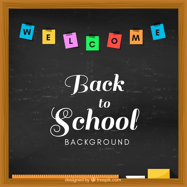 Vector Gratis welcome cback to school written on the blackboard