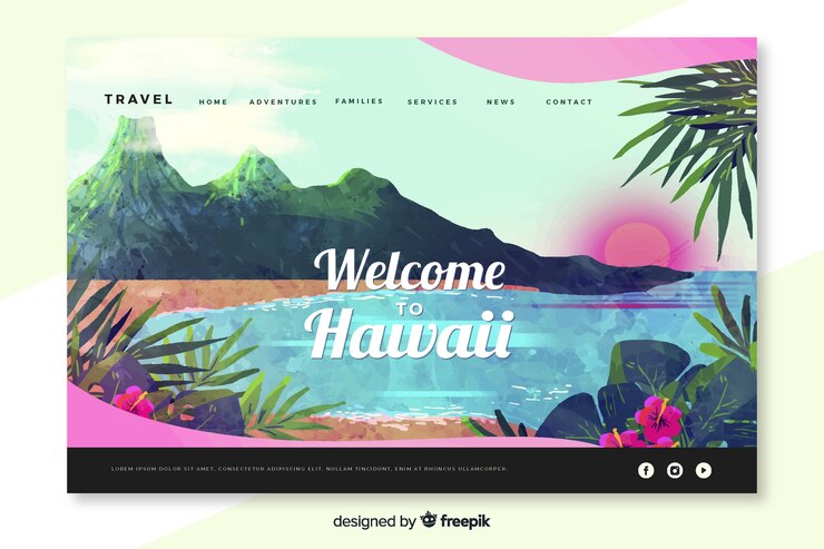 Vector Gratis welcome to hawaii landing page