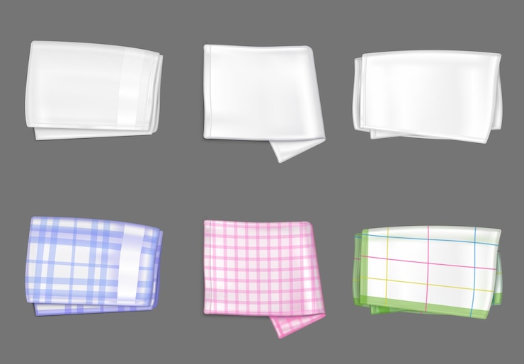 Vector Gratis white and color napkin set