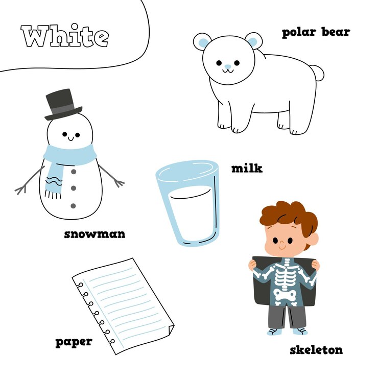 Vector Gratis white elements set with english words