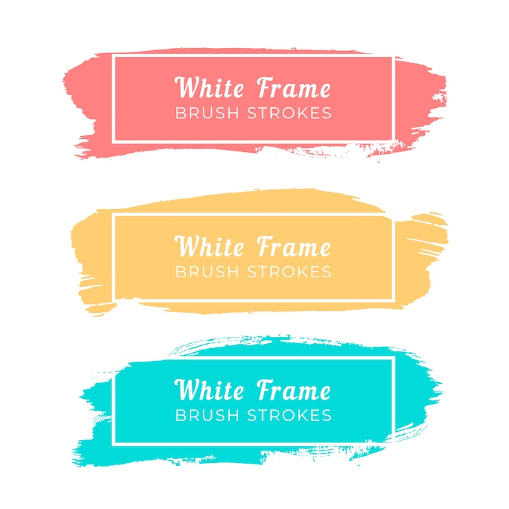 Vector Gratis white frame brush strokes