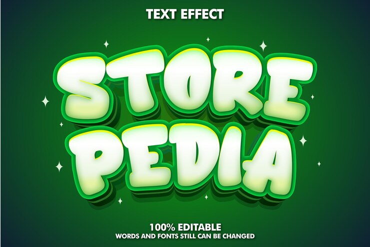 Vector Gratis white greend gradient text effects with 3d extrude