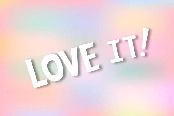 Vector Gratis white love it! doodle typography on a pastel background vector
