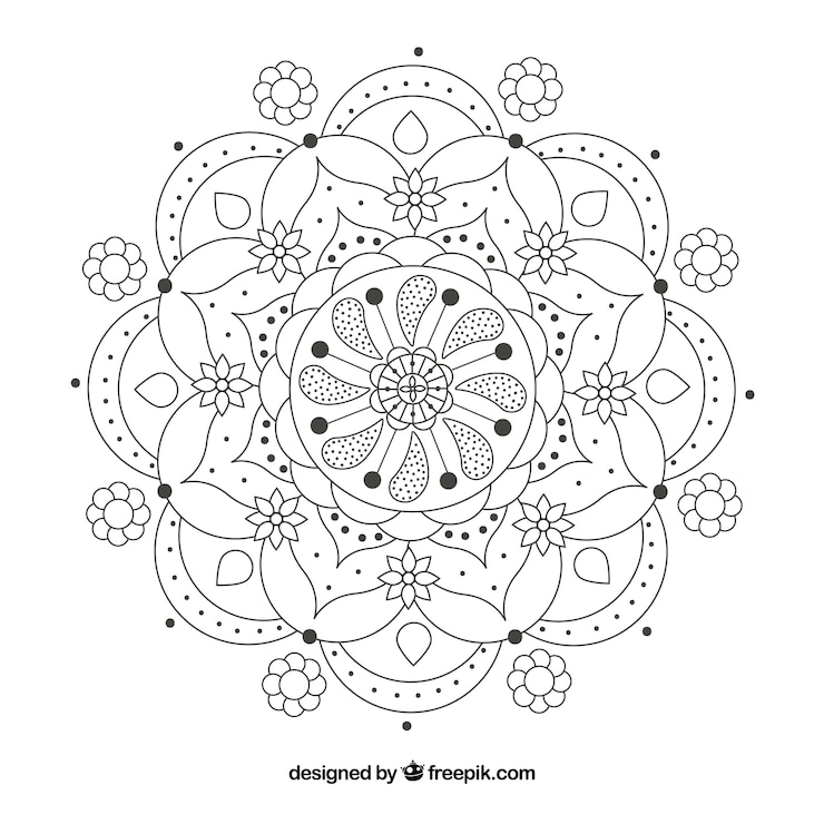 Vector Gratis white mandala background