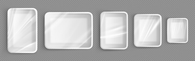 Vector Gratis white plastic trays for food styrofoam containers