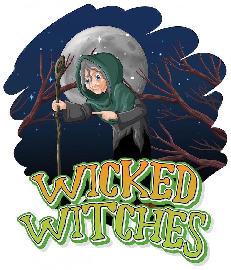 Vector Gratis wicked witches on night background