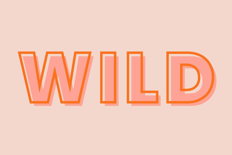 Vector Gratis wild typography on a pastel peach background vector