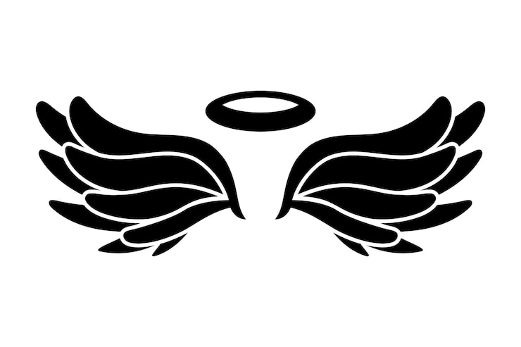Vector Gratis wings with halo glyph style