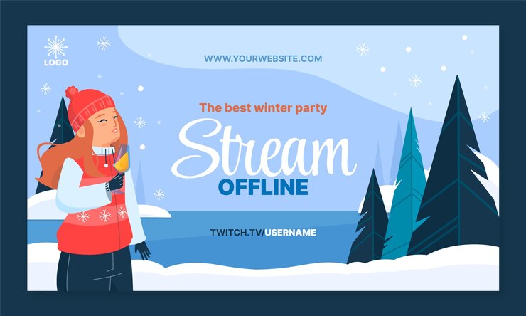 Vector Gratis winter party twitch background