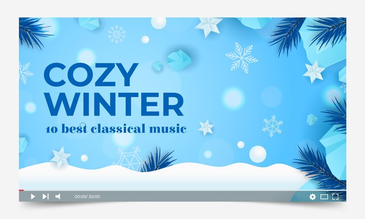Vector Gratis winter party youtube thumbnail