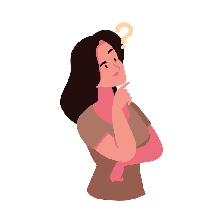 Vector Gratis woman thinking isolated illustration design