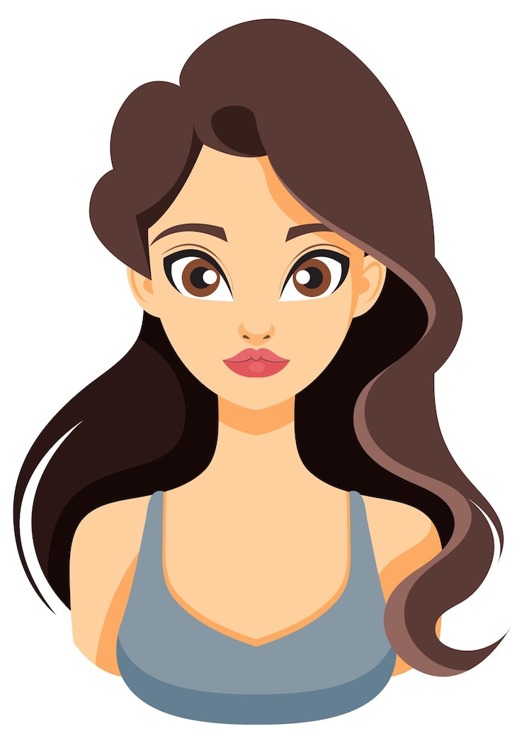 Vector Gratis woman with long brown hair