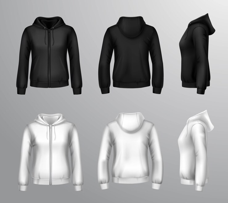 Vector Gratis women black and white hooded sweatshirts
