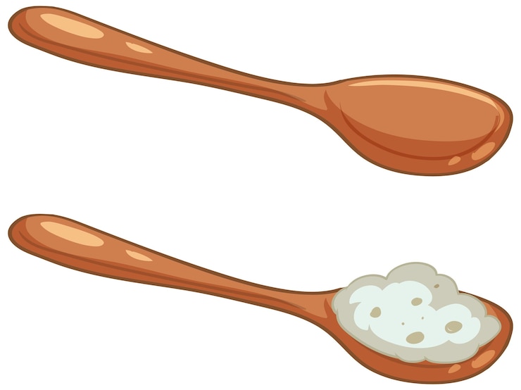 Vector Gratis wooden spoons and cottage cheese illustration