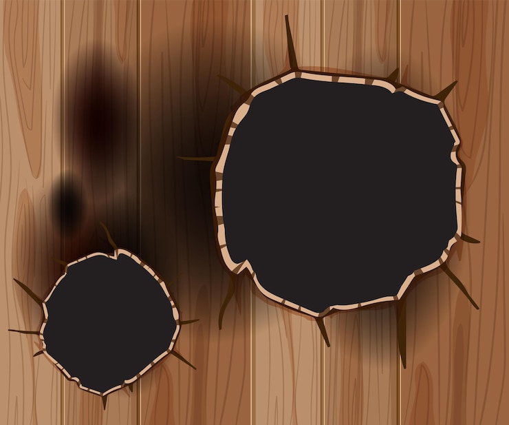 Vector Gratis wooden surface with cracks and holes