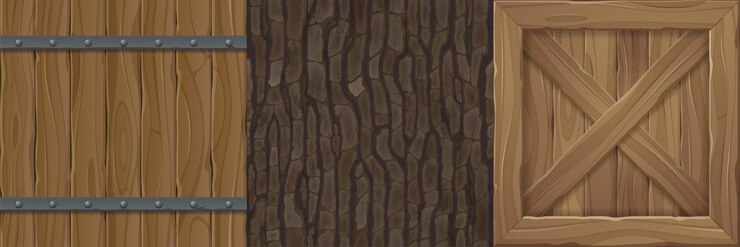 Vector Gratis wooden textures for game wood barrel, fence planks