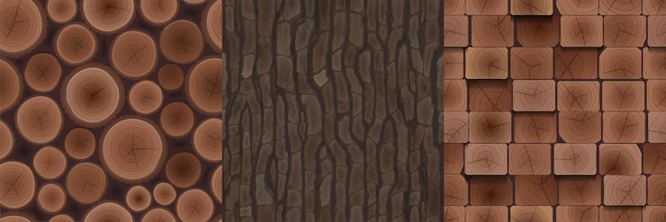 Vector Gratis wooden textures of tree bark woodpile and boards