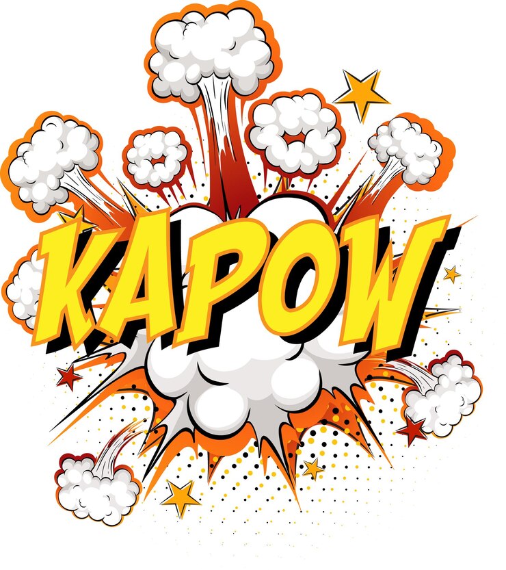 Vector Gratis word kapow on comic cloud explosion