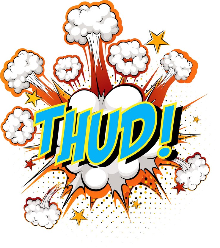 Vector Gratis word thud on comic cloud