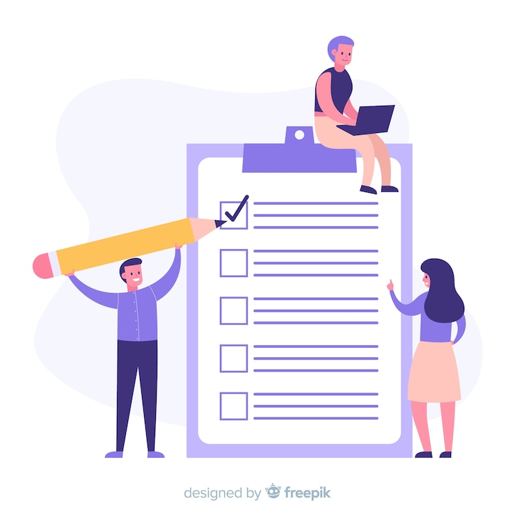 Vector Gratis work group checking giant check list background