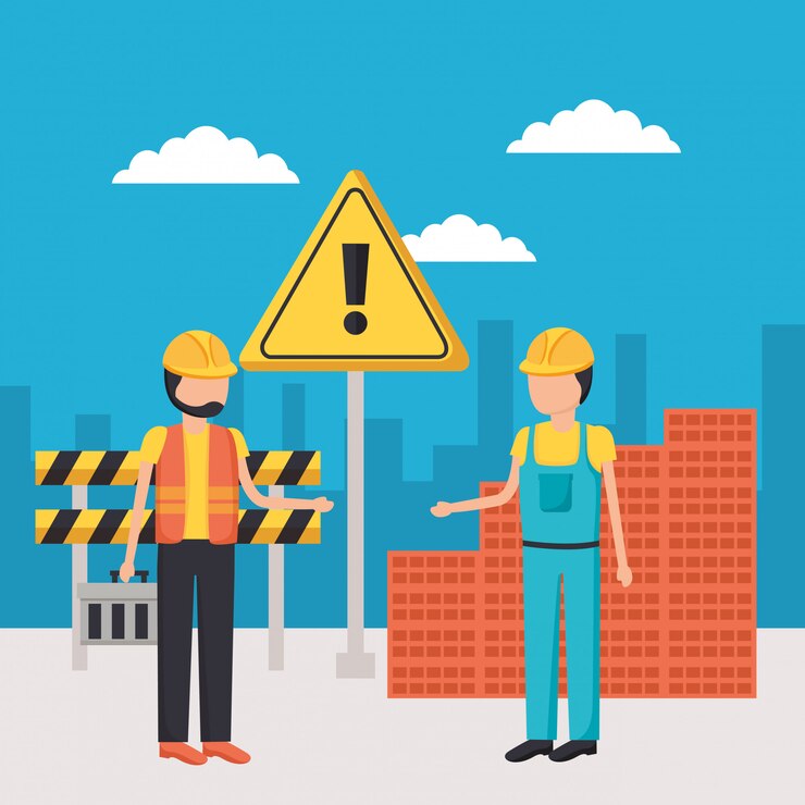Vector Gratis worker construction equipment