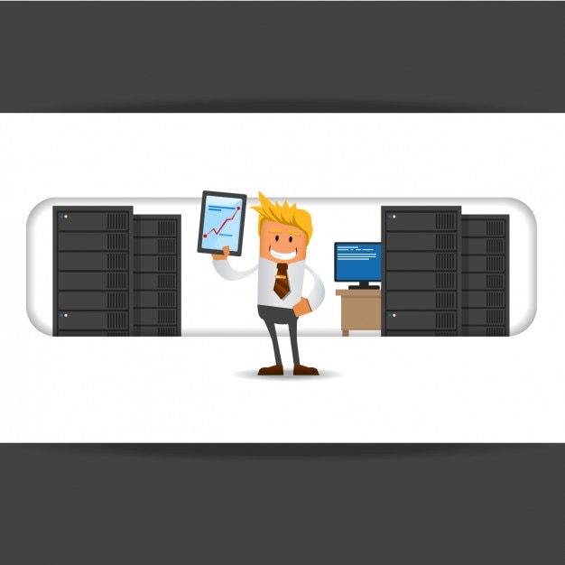 Vector Gratis worker with a graphic