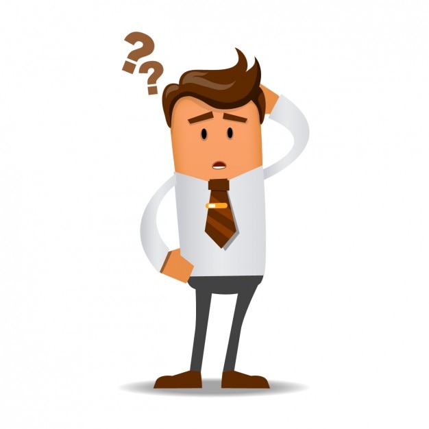 Vector Gratis worker with doubts