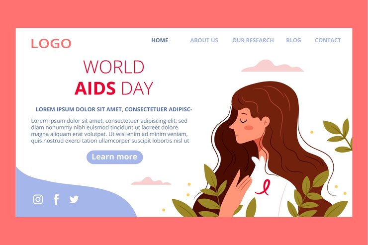 Vector Gratis world aids day remembrance landing page template