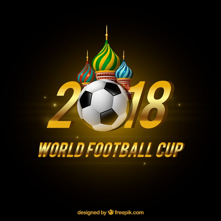 Vector Gratis world football cup background with ball in realistic style