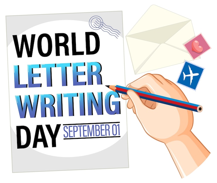 Vector Gratis world letter writing day banner design