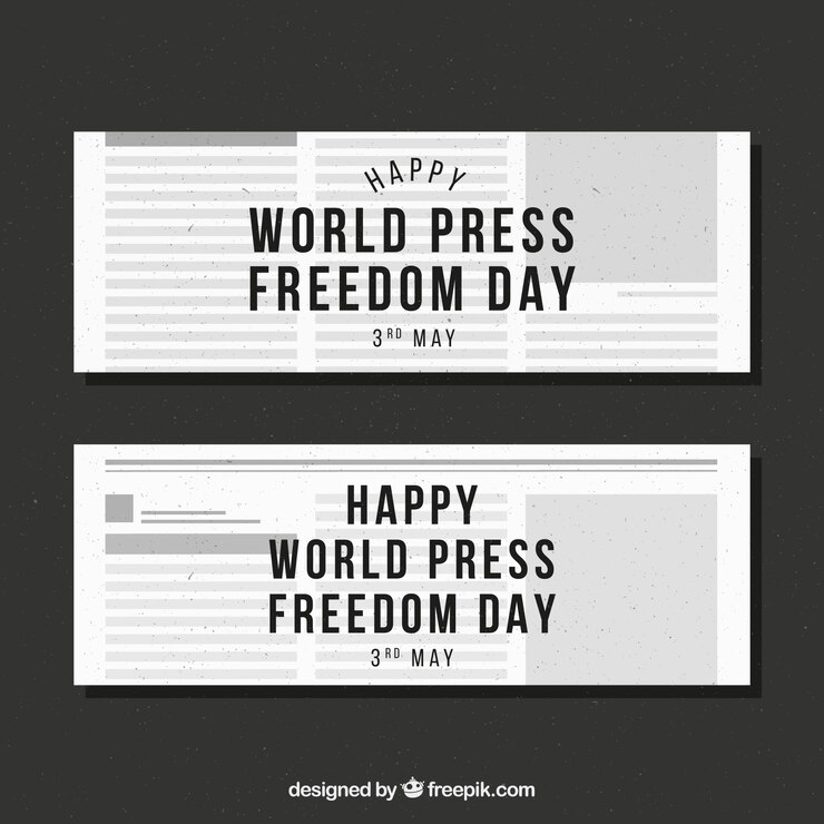 Vector Gratis world press freedom day newspaper banners