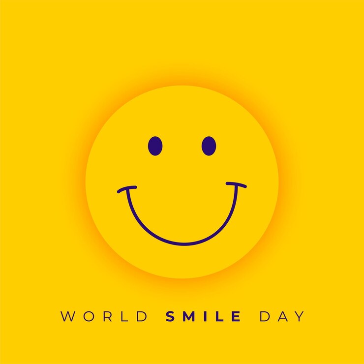 Vector Gratis world smile day celebration background with cartoon smiley face vector