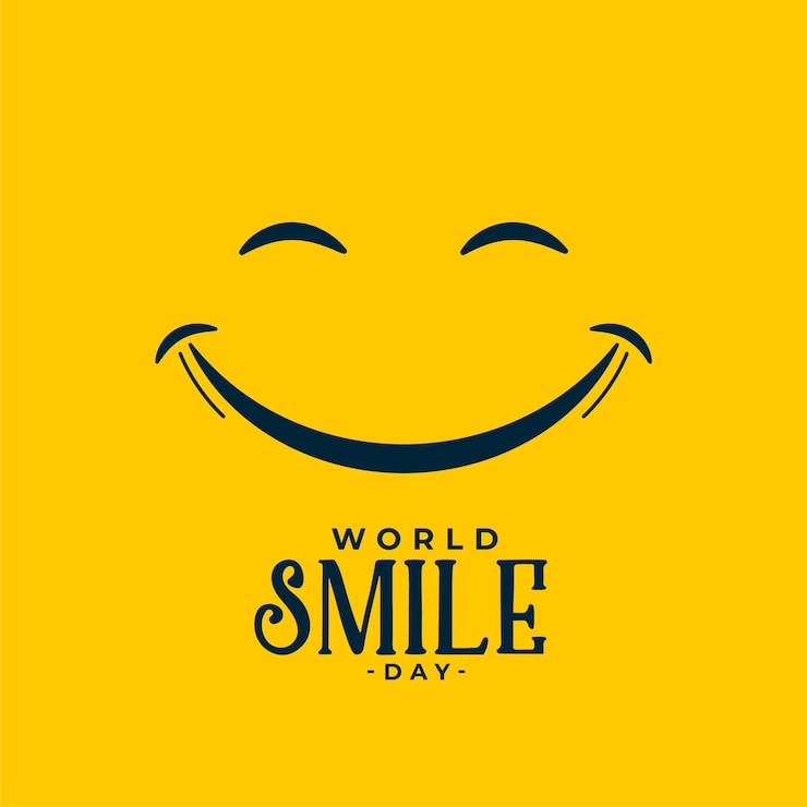 Vector Gratis world smile day greeting background with funny face