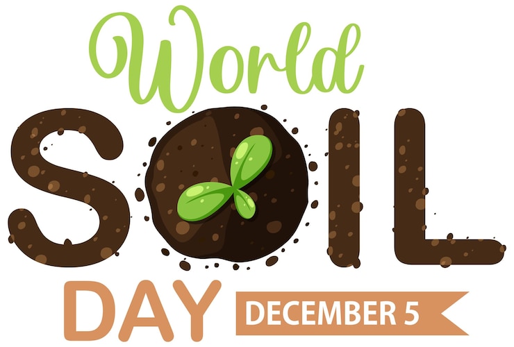 Vector Gratis world soil day text for banner or poster design