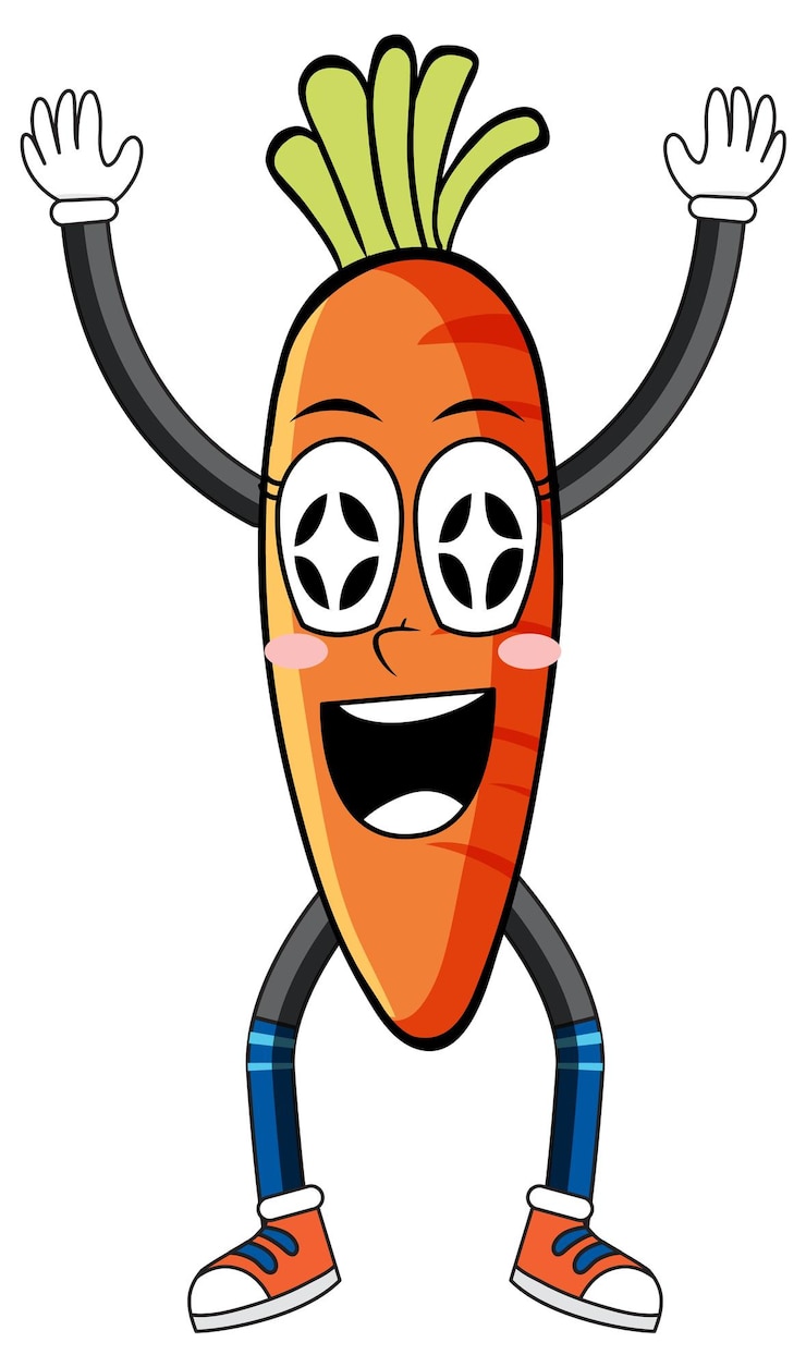 Vector Gratis wortel dengan tangan dan kaki