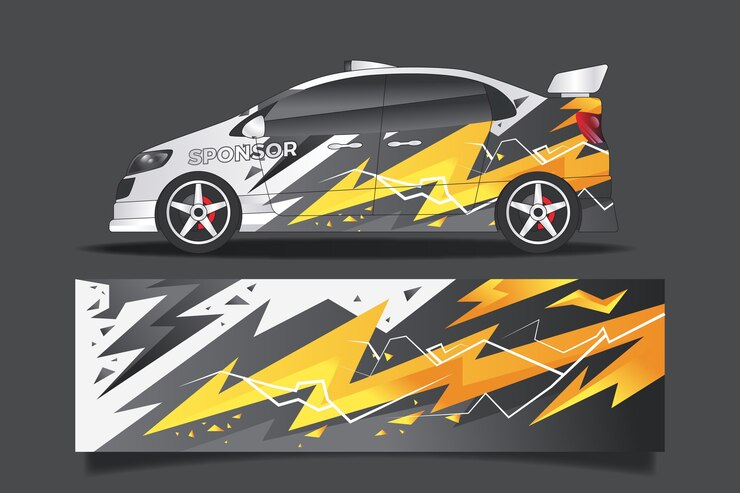 Vector Gratis wrap design sports car
