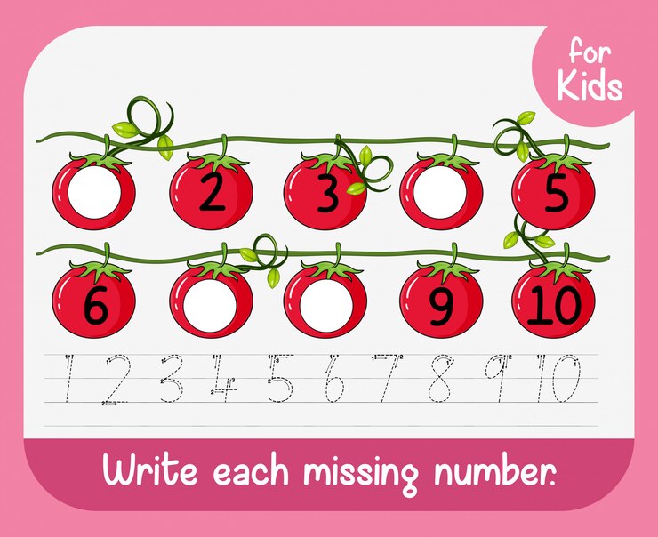 Vector Gratis write each missing number