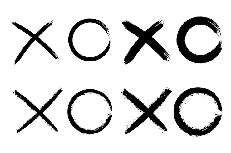 Vector Gratis x and o hand drawn set