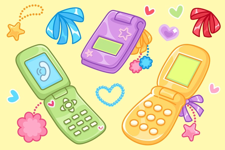 Vector Gratis y2k aesthetic mobile phones set