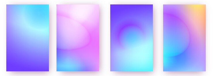 Vector Gratis y2k aura gradient backgrounds set