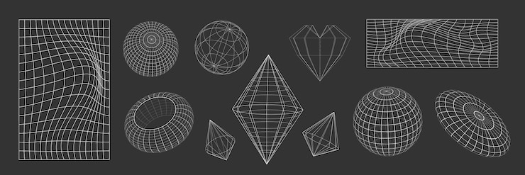 Vector Gratis y2k white grid abstract shape