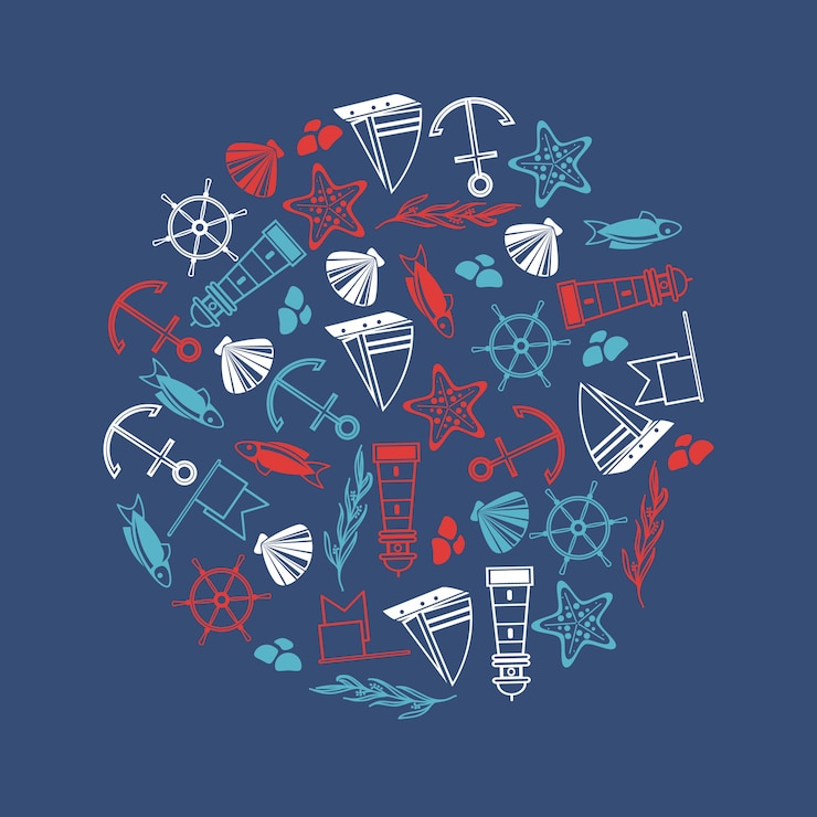 Vector Gratis yachting objects illustration