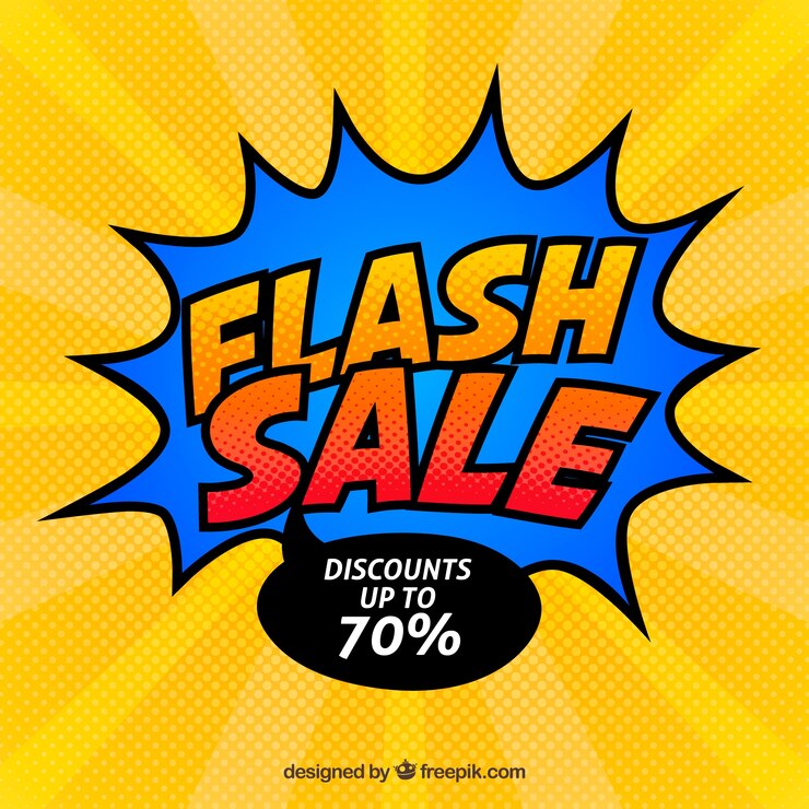 Vector Gratis yellow and blue flash sale background