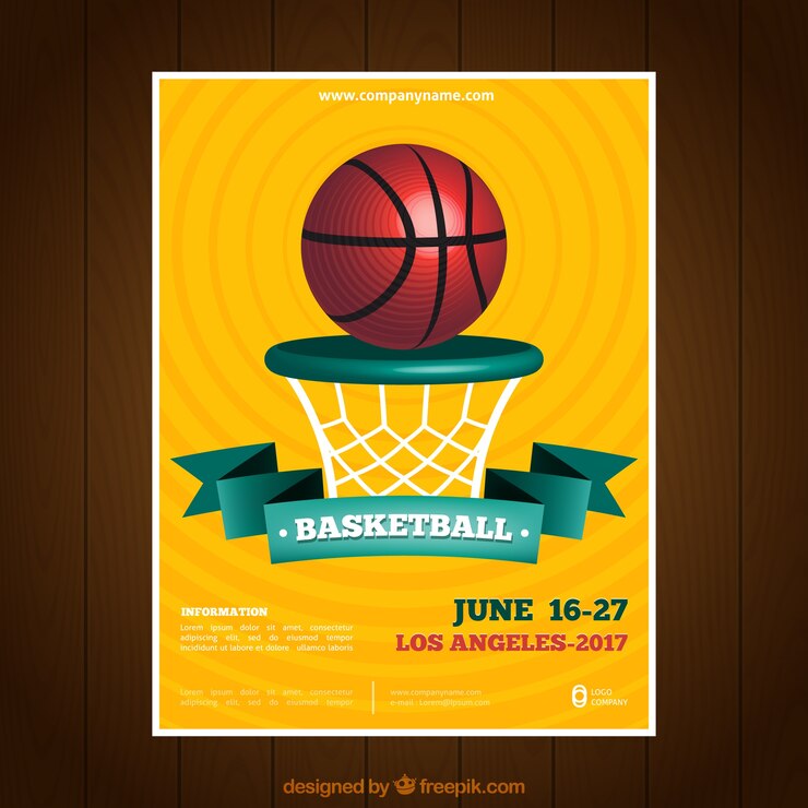 Vector Gratis yellow basketball booklet