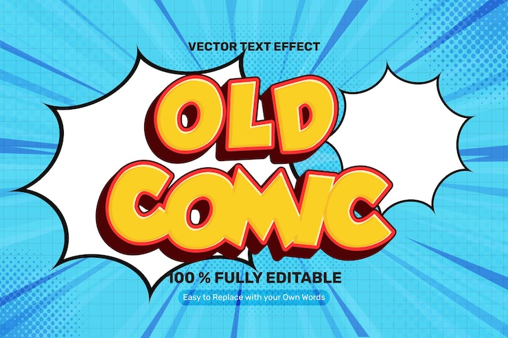 Vector Gratis yellow comic vector text effect