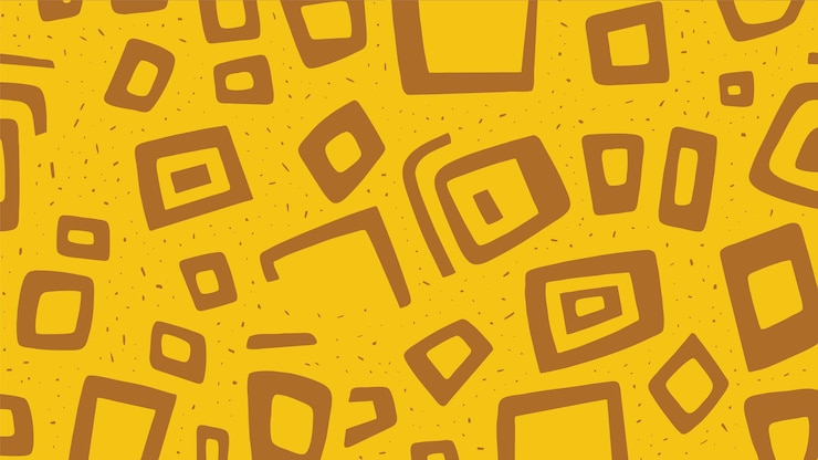 Vector Gratis yellow doodle seamless pattern